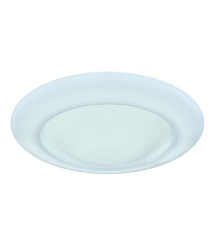 Rava Patterned Glass Flush Ceiling Light White LED Dimmable 3000-6500K Remote Control-6