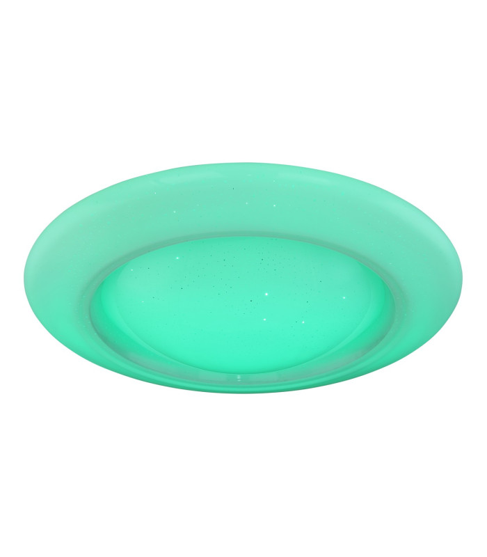 Rava Patterned Glass Flush Ceiling Light White LED Dimmable 3000-6500K Remote Control-8