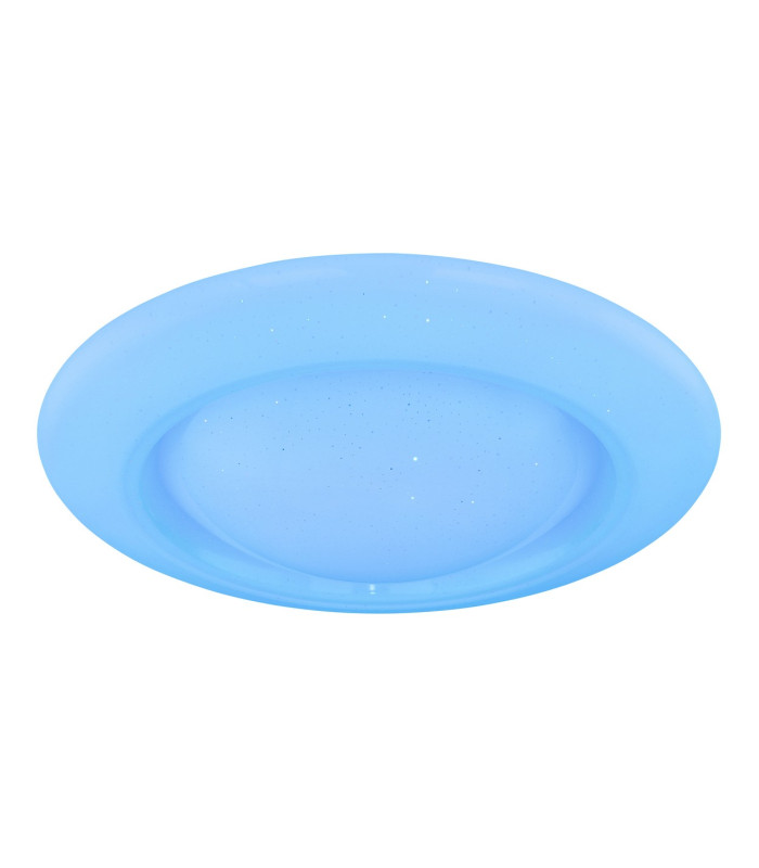 Rava Patterned Glass Flush Ceiling Light White LED Dimmable 3000-6500K Remote Control-9