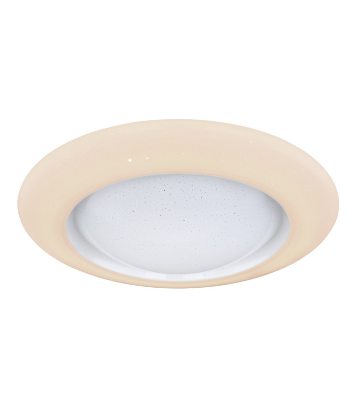 Rava Patterned Glass Flush Ceiling Light White LED Dimmable 3000-6500K Remote Control-11