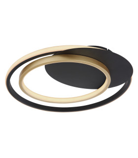 Rodan Integrated LED Semi Flush Ceiling Light Black 2x LED Dimmable 3000-6000K Remote Control-1