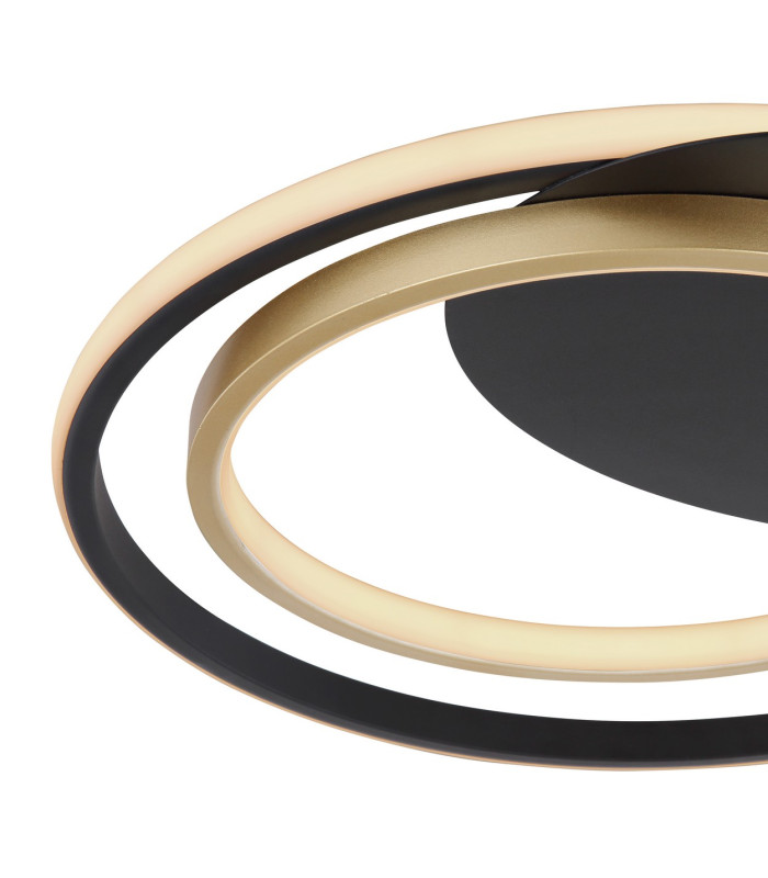 Rodan Integrated LED Semi Flush Ceiling Light Black 2x LED Dimmable 3000-6000K Remote Control-4