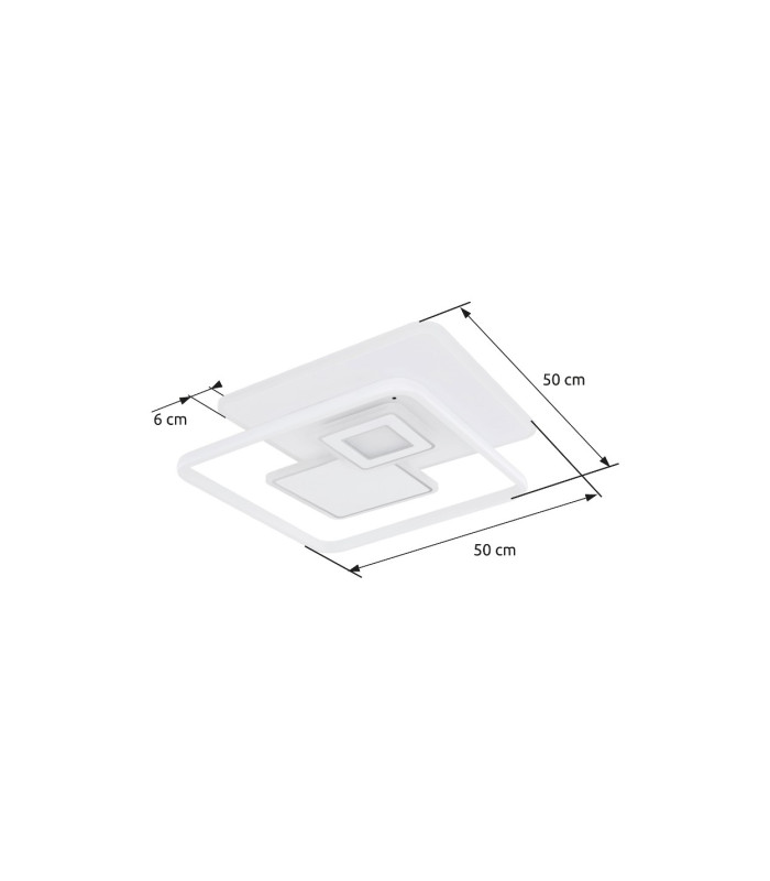 Roderick 50x50cm Integrated LED Semi Flush Ceiling Light White LED Dimmable 3000-6000K Remote Control-11