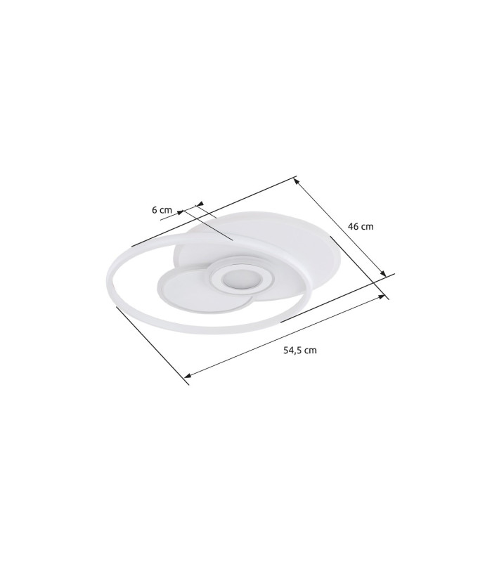 Roderick 55x46cm Integrated LED Semi Flush Ceiling Light White 4x LED Dimmable 3000-6000K Remote Control-11