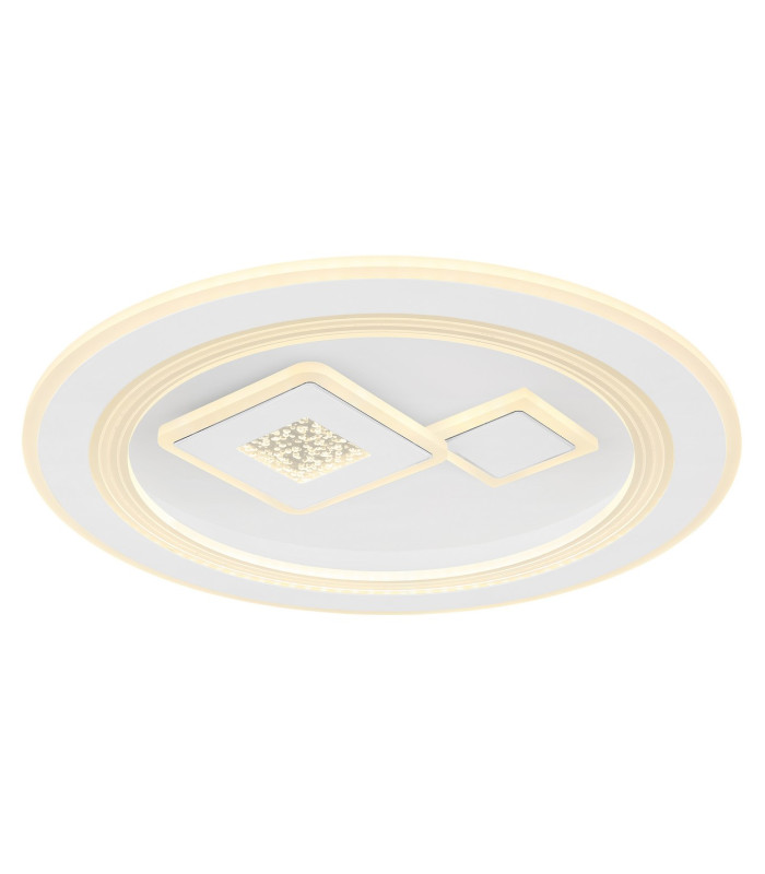 Valeria Round Integrated LED Semi Flush Ceiling Light White 2x LED Dimmable 2700-6500K Remote Control-1