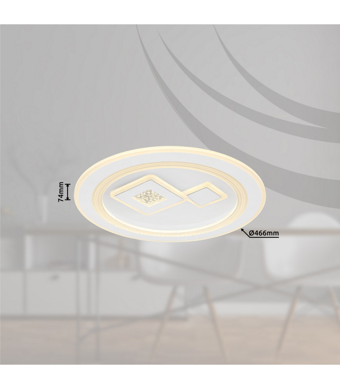 Valeria Round Integrated LED Semi Flush Ceiling Light White 2x LED Dimmable 2700-6500K Remote Control-14