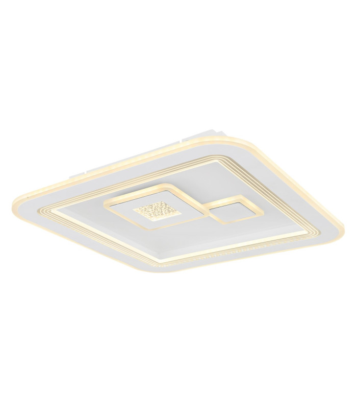 Valeria Square Integrated LED Semi Flush Ceiling Light White 2x LED Dimmable 2700-6500K Remote Control-1