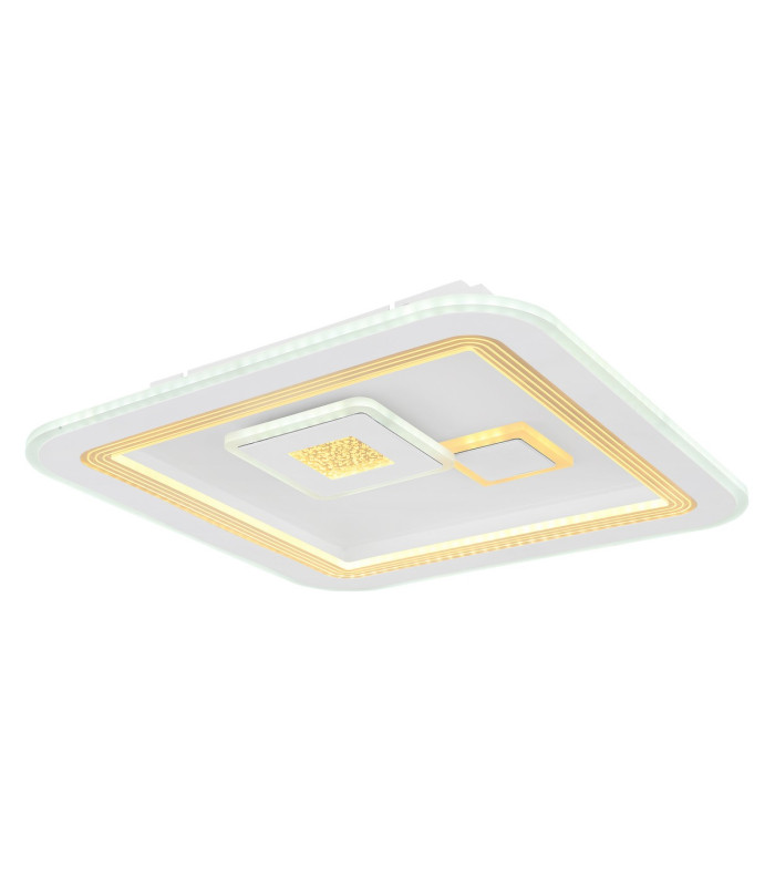 Valeria Square Integrated LED Semi Flush Ceiling Light White 2x LED Dimmable 2700-6500K Remote Control-6