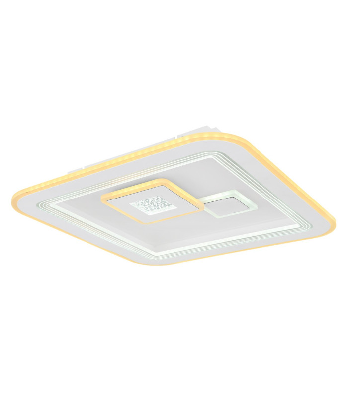 Valeria Square Integrated LED Semi Flush Ceiling Light White 2x LED Dimmable 2700-6500K Remote Control-7