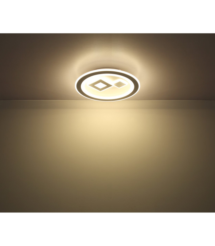Valeria Square Integrated LED Semi Flush Ceiling Light White 2x LED Dimmable 2700-6500K Remote Control-8