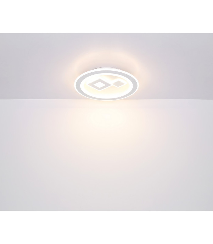 Valeria Square Integrated LED Semi Flush Ceiling Light White 2x LED Dimmable 2700-6500K Remote Control-9