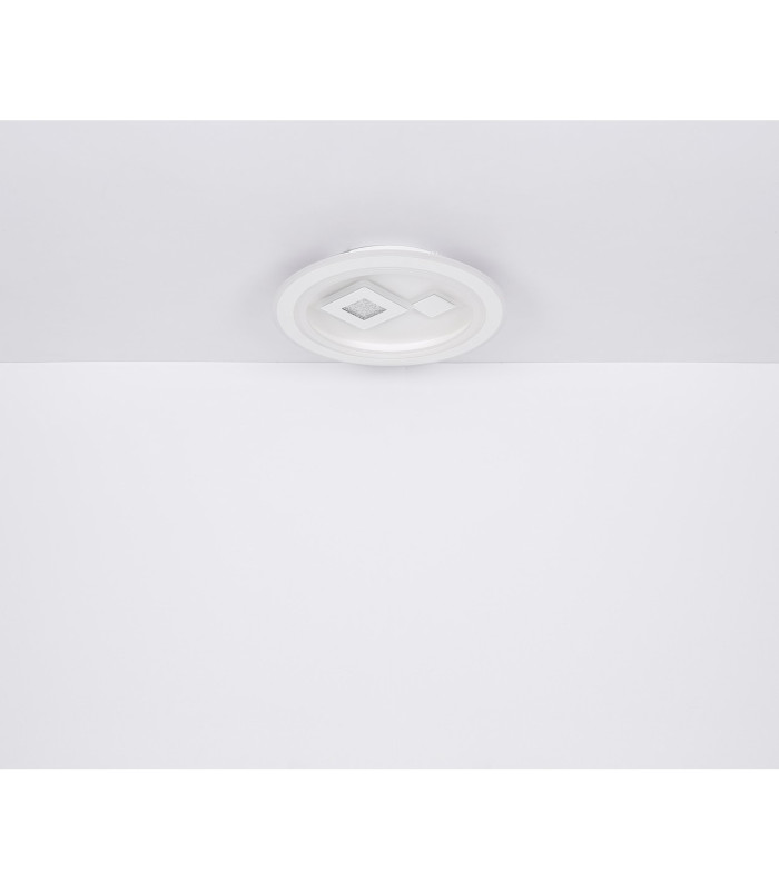 Valeria Square Integrated LED Semi Flush Ceiling Light White 2x LED Dimmable 2700-6500K Remote Control-10