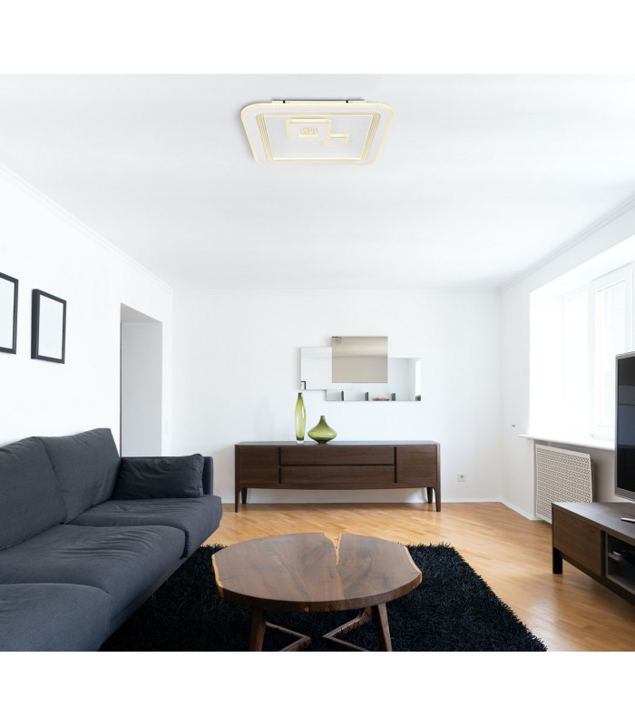 Valeria Square Integrated LED Semi Flush Ceiling Light White 2x LED Dimmable 2700-6500K Remote Control-12