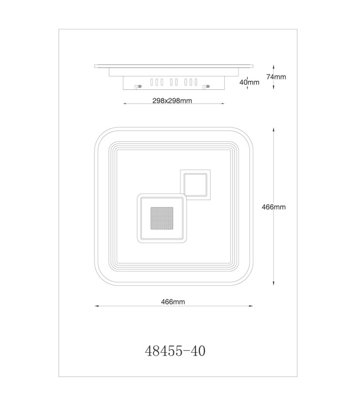Valeria Square Integrated LED Semi Flush Ceiling Light White 2x LED Dimmable 2700-6500K Remote Control-14
