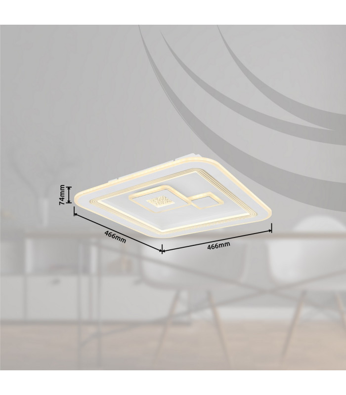 Valeria Square Integrated LED Semi Flush Ceiling Light White 2x LED Dimmable 2700-6500K Remote Control-15