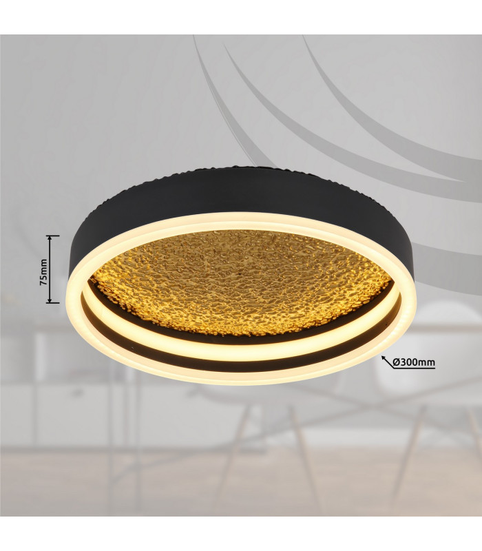 Hedi 30cm Integrated LED Semi Flush Ceiling Light Matt Black LED 3000K-6