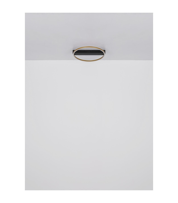Luffy Integrated LED Semi Flush Ceiling Light Black LED 3000K-7