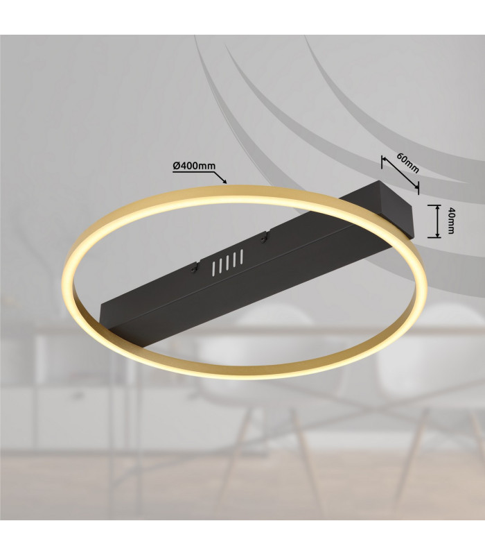 Luffy Integrated LED Semi Flush Ceiling Light Black LED 3000K-9