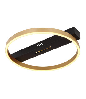 Luffy 40cm Integrated LED Semi Flush Ceiling Light Matt Black Round LED 3000K-1
