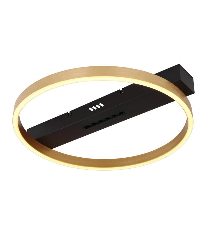 Luffy 40cm Integrated LED Semi Flush Ceiling Light Matt Black Round LED 3000K-5