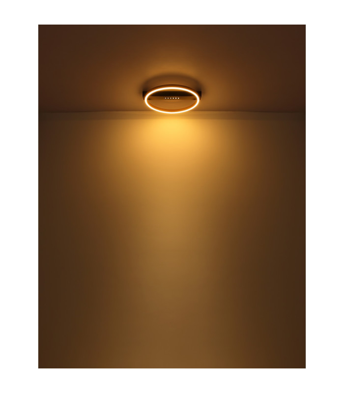 Luffy 40cm Integrated LED Semi Flush Ceiling Light Matt Black Round LED 3000K-7