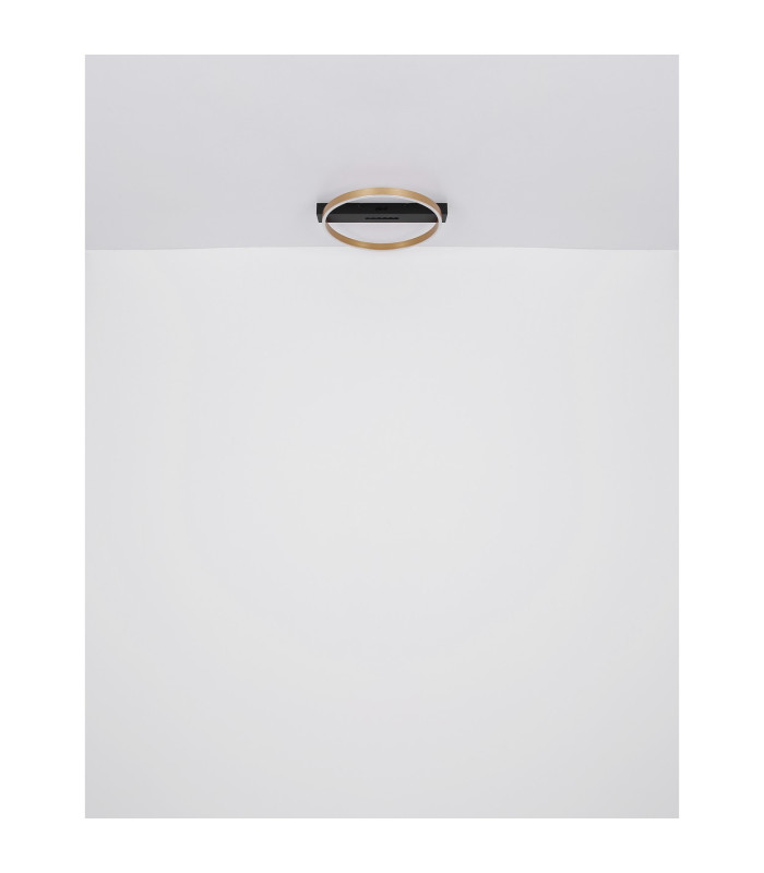 Luffy 40cm Integrated LED Semi Flush Ceiling Light Matt Black Round LED 3000K-9