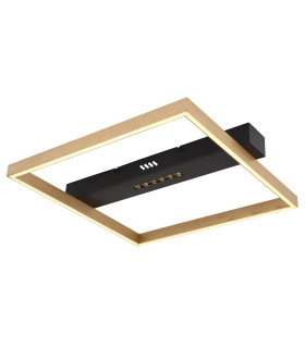 Luffy 40cm Integrated LED Semi Flush Ceiling Light Matt Black Square LED 3000K-1