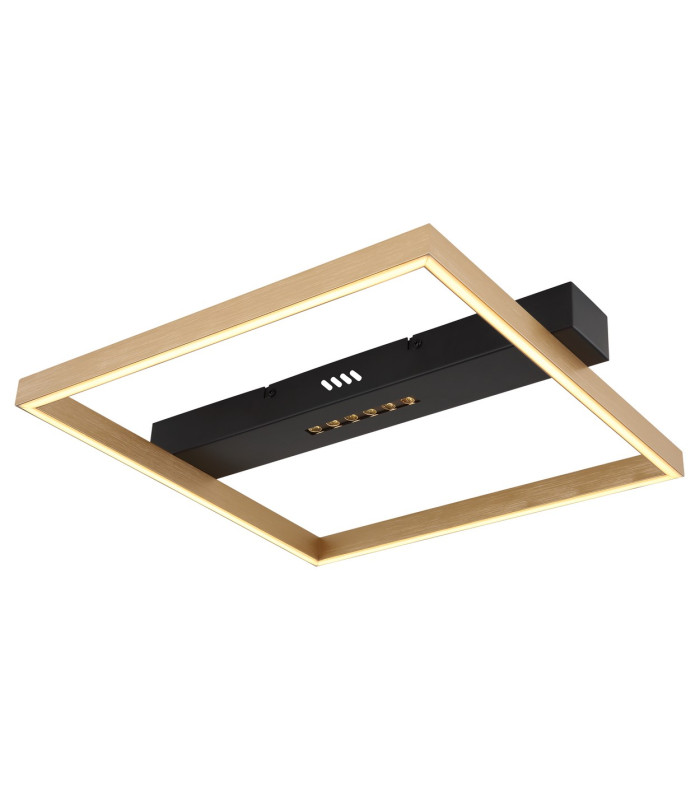 Luffy 40cm Integrated LED Semi Flush Ceiling Light Matt Black Square LED 3000K-1