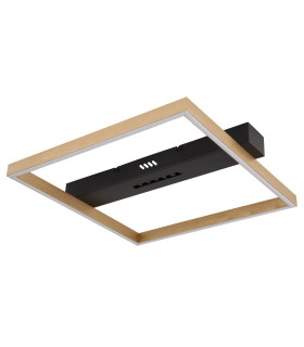 Luffy 40cm Integrated LED Semi Flush Ceiling Light Matt Black Square LED 3000K-2