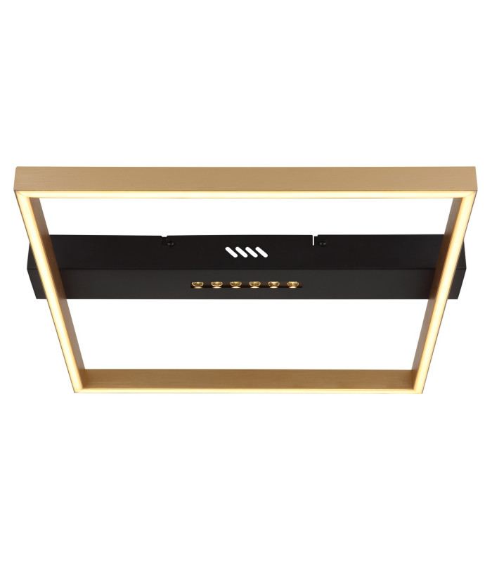 Luffy 40cm Integrated LED Semi Flush Ceiling Light Matt Black Square LED 3000K-3