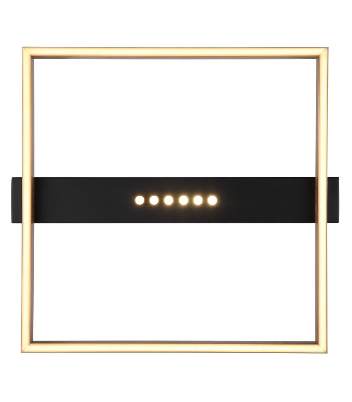 Luffy 40cm Integrated LED Semi Flush Ceiling Light Matt Black Square LED 3000K-4