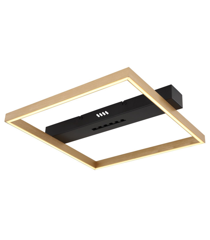 Luffy 40cm Integrated LED Semi Flush Ceiling Light Matt Black Square LED 3000K-5