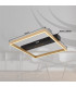 Luffy 40cm Integrated LED Semi Flush Ceiling Light Matt Black Square LED 3000K-8