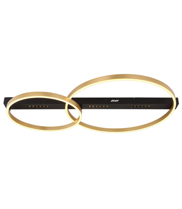 Luffy 93x59cm Integrated LED Semi Flush Ceiling Light Matt Black LED 3000K-3