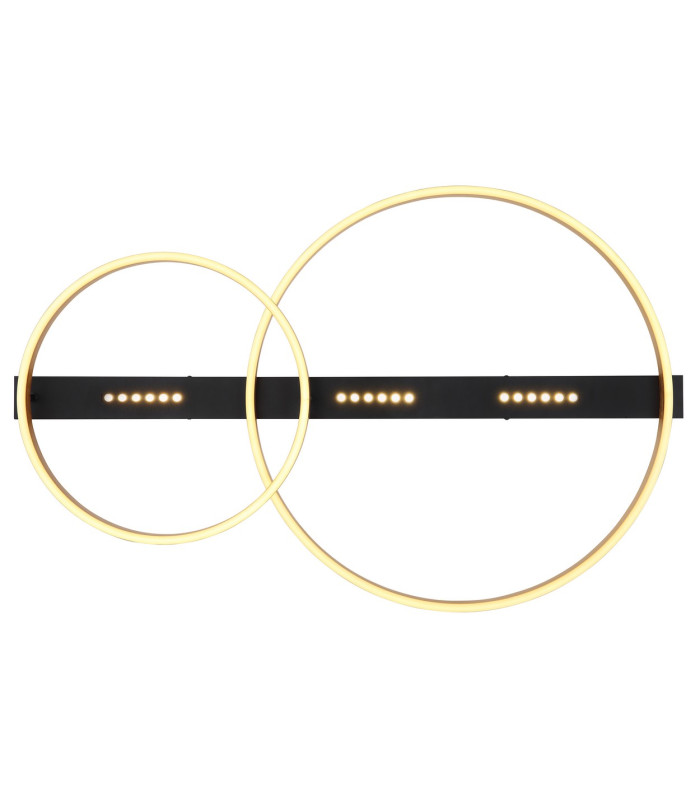 Luffy 93x59cm Integrated LED Semi Flush Ceiling Light Matt Black LED 3000K-4