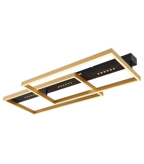 Luffy 90x40cm Integrated LED Semi Flush Ceiling Light Matt Black LED 3000K-1