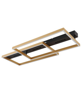 Luffy 90x40cm Integrated LED Semi Flush Ceiling Light Matt Black LED 3000K-2