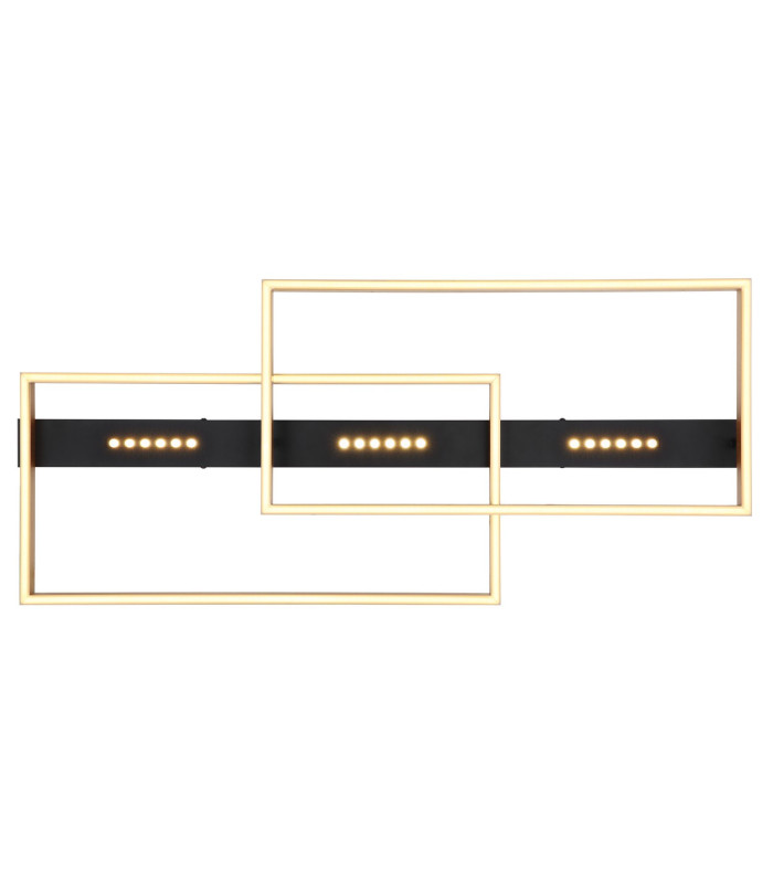 Luffy 90x40cm Integrated LED Semi Flush Ceiling Light Matt Black LED 3000K-4