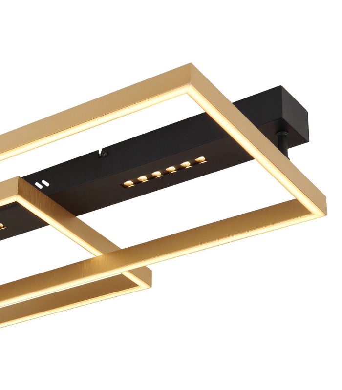 Luffy 90x40cm Integrated LED Semi Flush Ceiling Light Matt Black LED 3000K-5