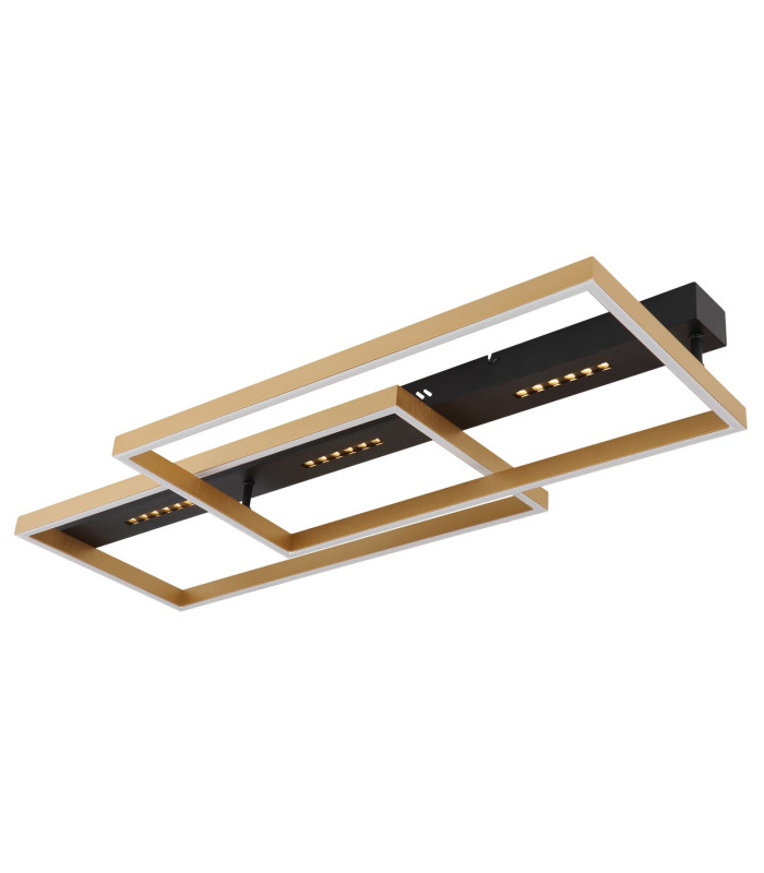Luffy 90x40cm Integrated LED Semi Flush Ceiling Light Matt Black LED 3000K-7