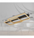 Luffy 90x40cm Integrated LED Semi Flush Ceiling Light Matt Black LED 3000K-12
