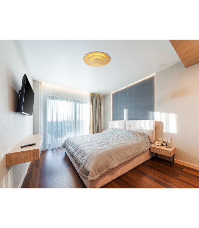 Heda 35cm Integrated LED Semi Flush Ceiling Light Gold Colors LED 3000K-4