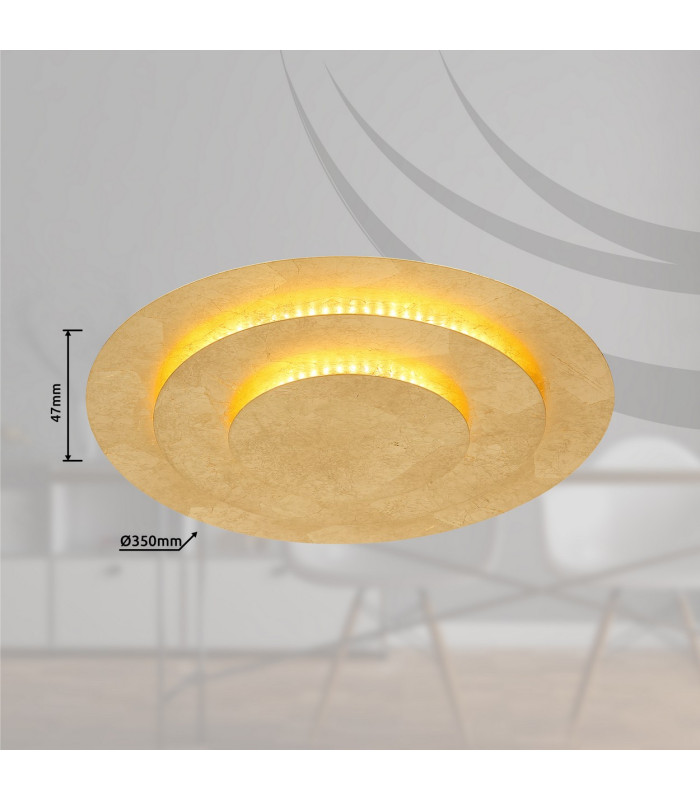Heda 35cm Integrated LED Semi Flush Ceiling Light Gold Colors LED 3000K-6
