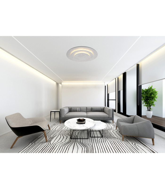 Heda 49cm Integrated LED Semi Flush Ceiling Light Silver Colored LED 3000K-4