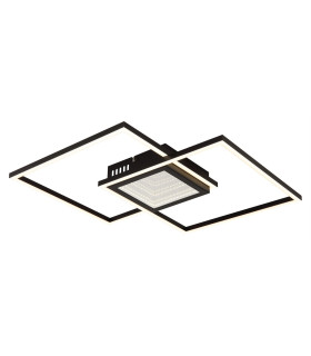 Saunders 43cm Integrated LED Semi Flush Ceiling Light Matt Black 2x LED Dimmable 2700-6500K Remote Control Timer-1