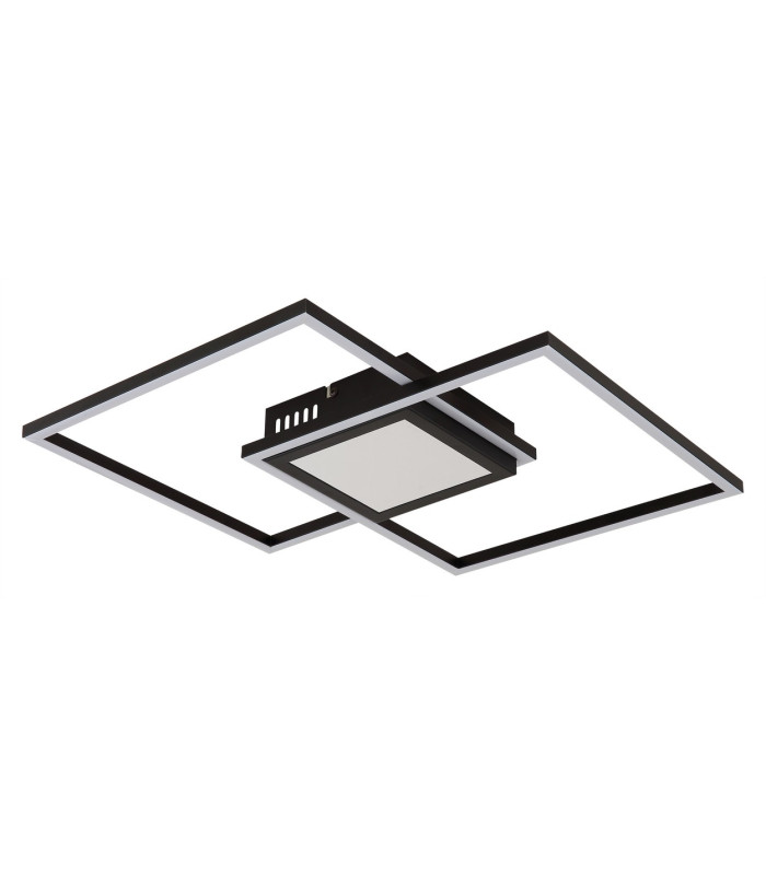 Saunders 43cm Integrated LED Semi Flush Ceiling Light Matt Black 2x LED Dimmable 2700-6500K Remote Control Timer-2