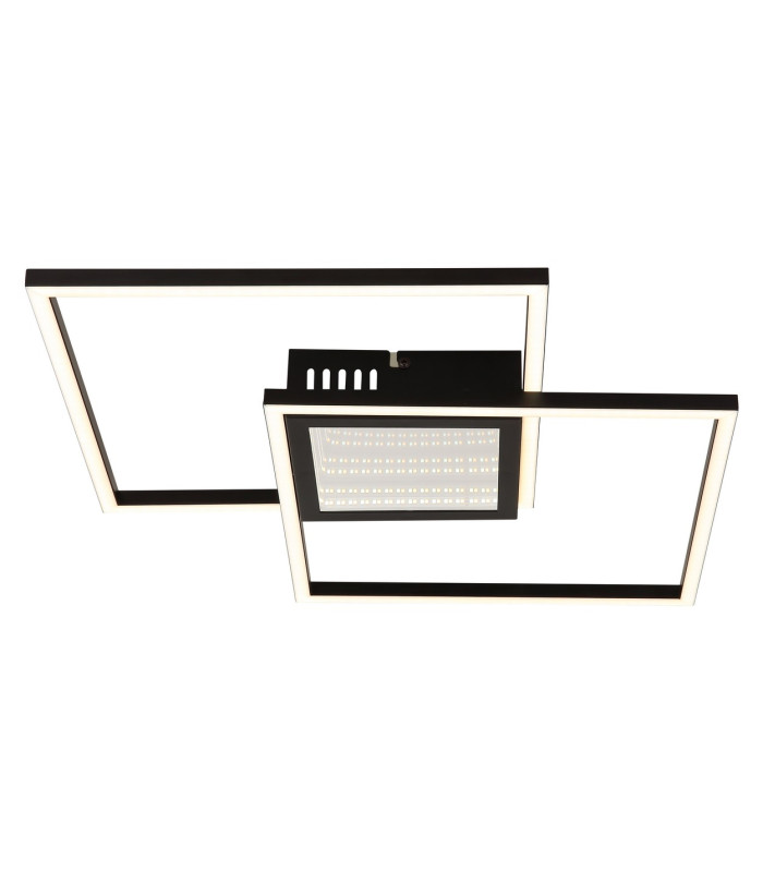 Saunders 43cm Integrated LED Semi Flush Ceiling Light Matt Black 2x LED Dimmable 2700-6500K Remote Control Timer-3