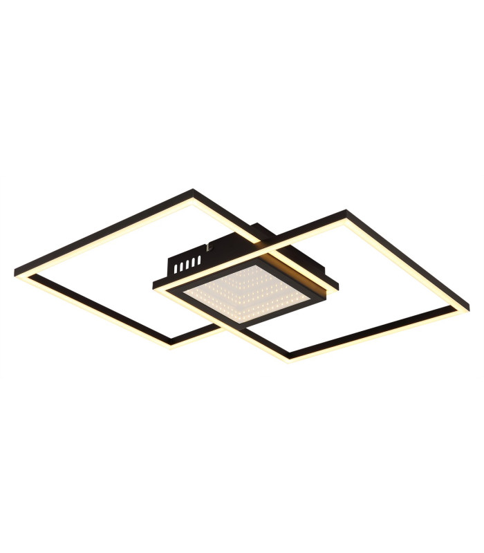 Saunders 43cm Integrated LED Semi Flush Ceiling Light Matt Black 2x LED Dimmable 2700-6500K Remote Control Timer-5