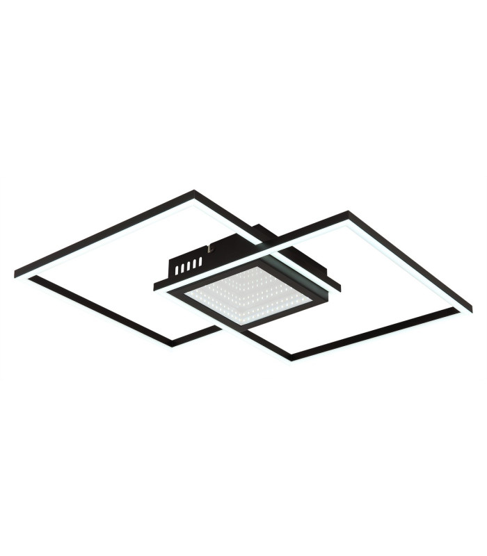 Saunders 43cm Integrated LED Semi Flush Ceiling Light Matt Black 2x LED Dimmable 2700-6500K Remote Control Timer-6