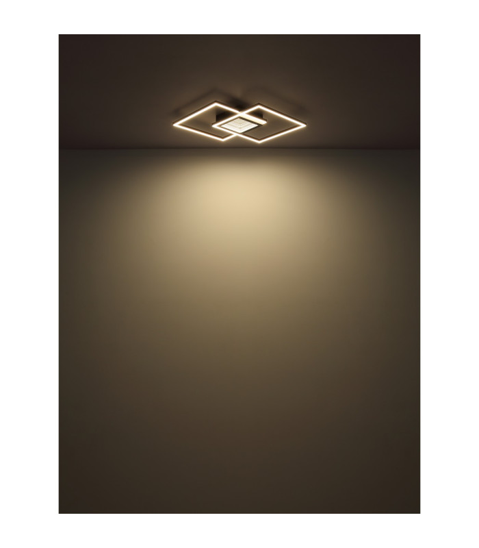 Saunders 43cm Integrated LED Semi Flush Ceiling Light Matt Black 2x LED Dimmable 2700-6500K Remote Control Timer-7